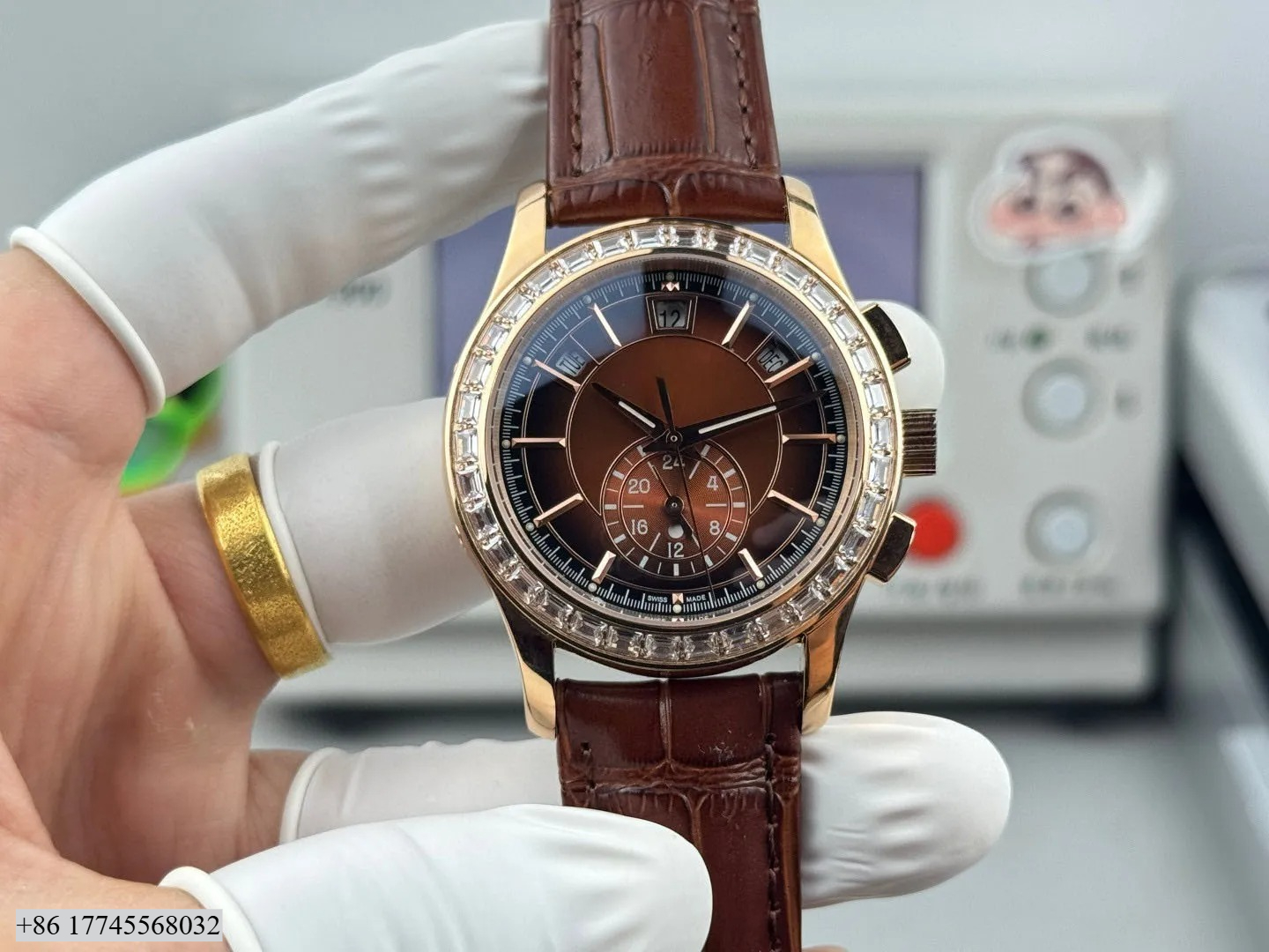 Luxury Watch With Leather Strap - High-end Designer Style Business Banquet Luxurious