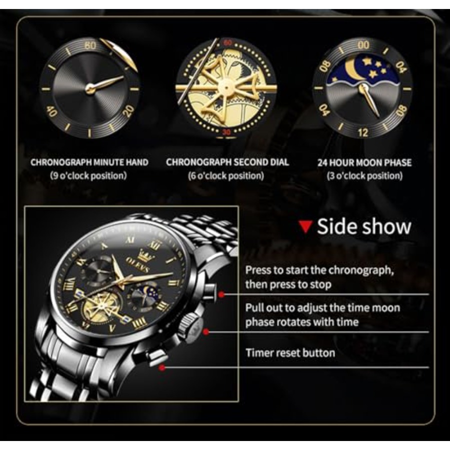 OLEVS Watches Men Waterproof L - Luxury Watch Face recensione e prezzo