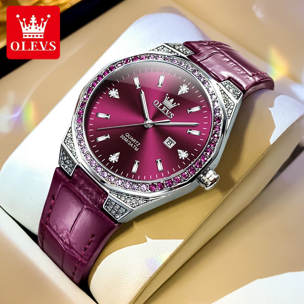 OLEVS Original Women's Watches - Luxury Watch With Leather Strap recensione e prezzo
