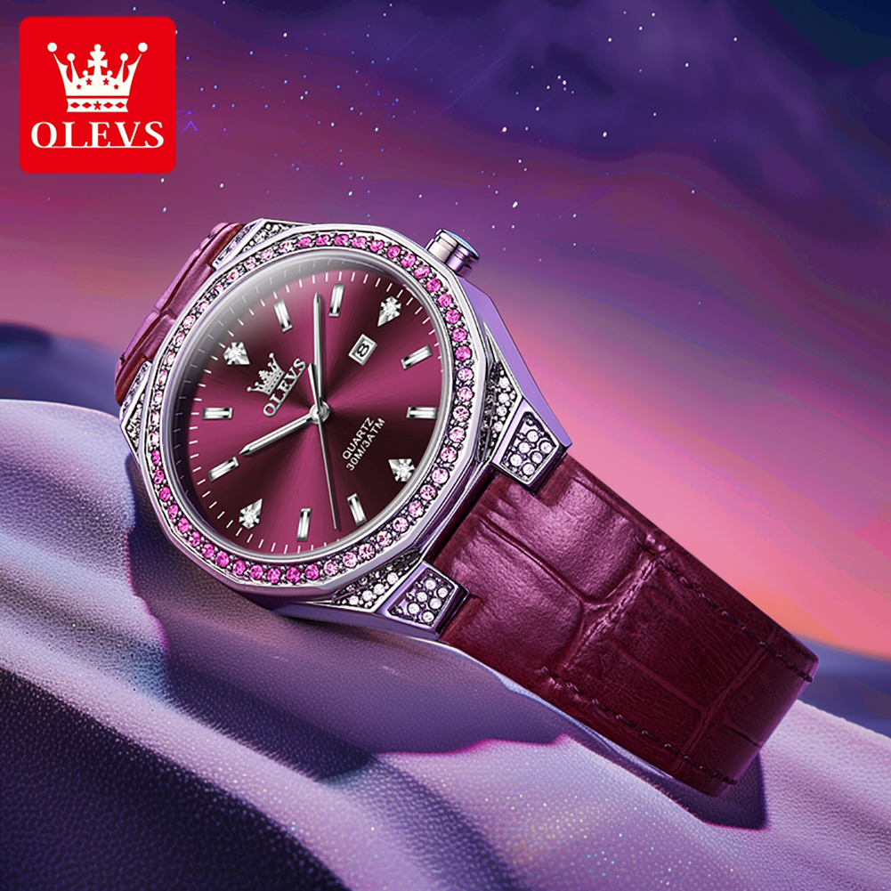 OLEVS Original Women's Watches - Luxury Watch With Leather Strap recensione e prezzo