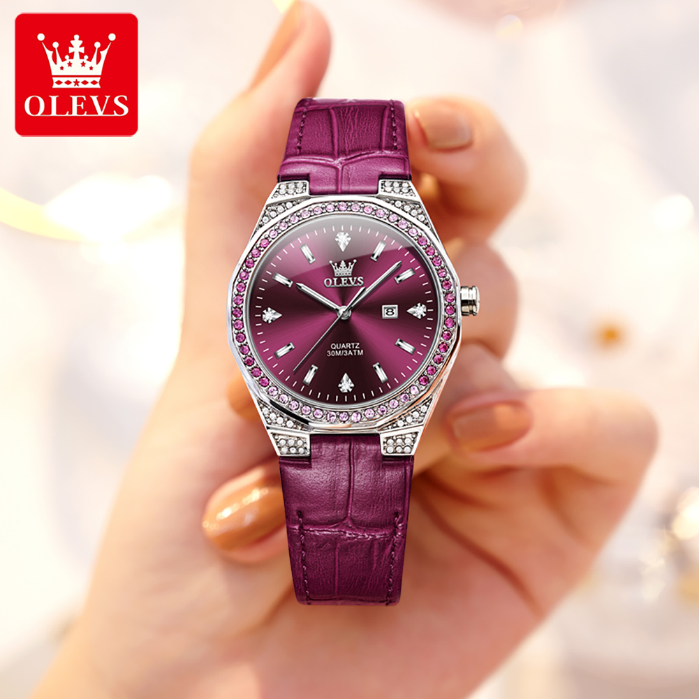 OLEVS Original Women's Watches - Luxury Watch With Leather Strap recensione e prezzo