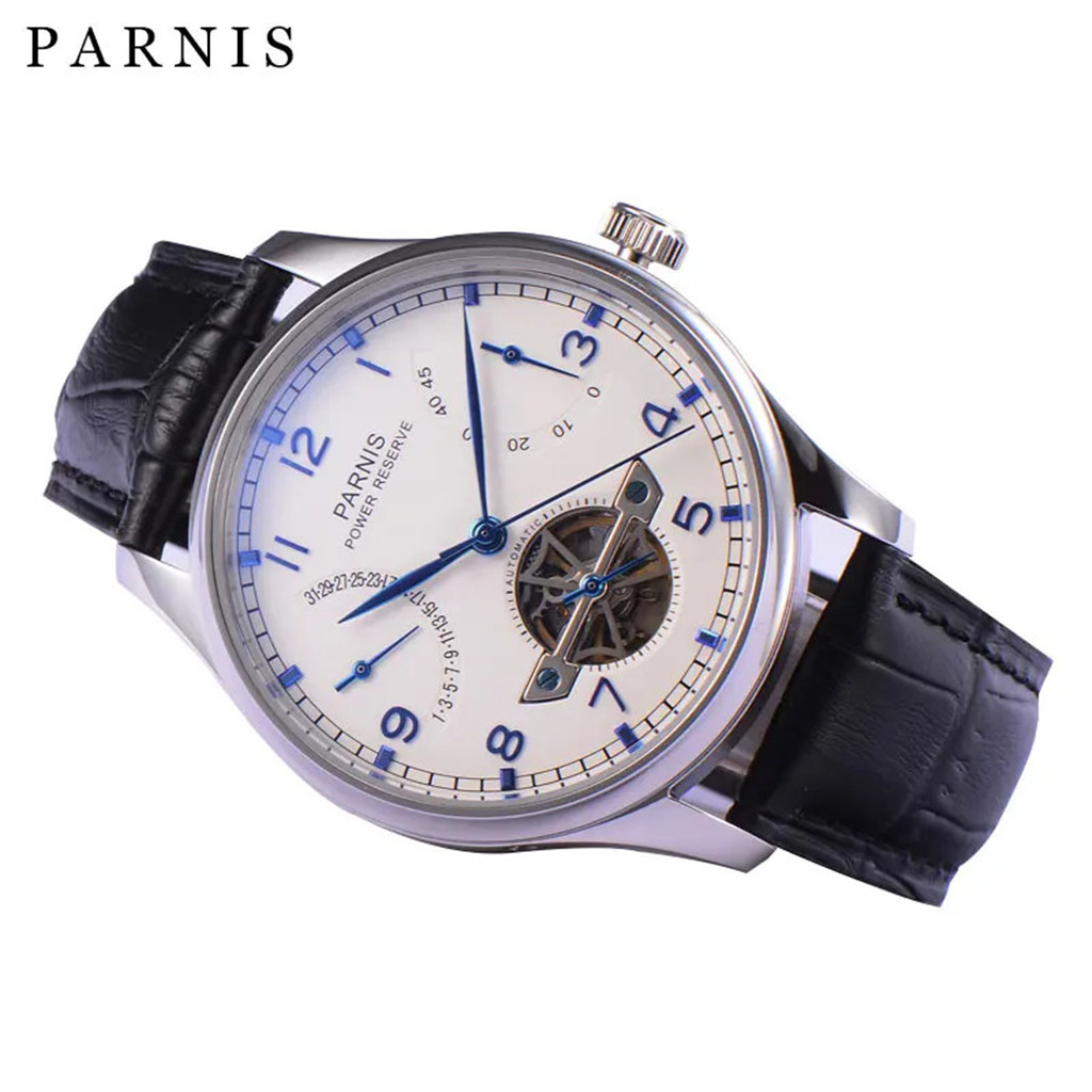 Parnis 43mm Luxury Power Reser - Luxury Watch With Leather Strap recensione e prezzo