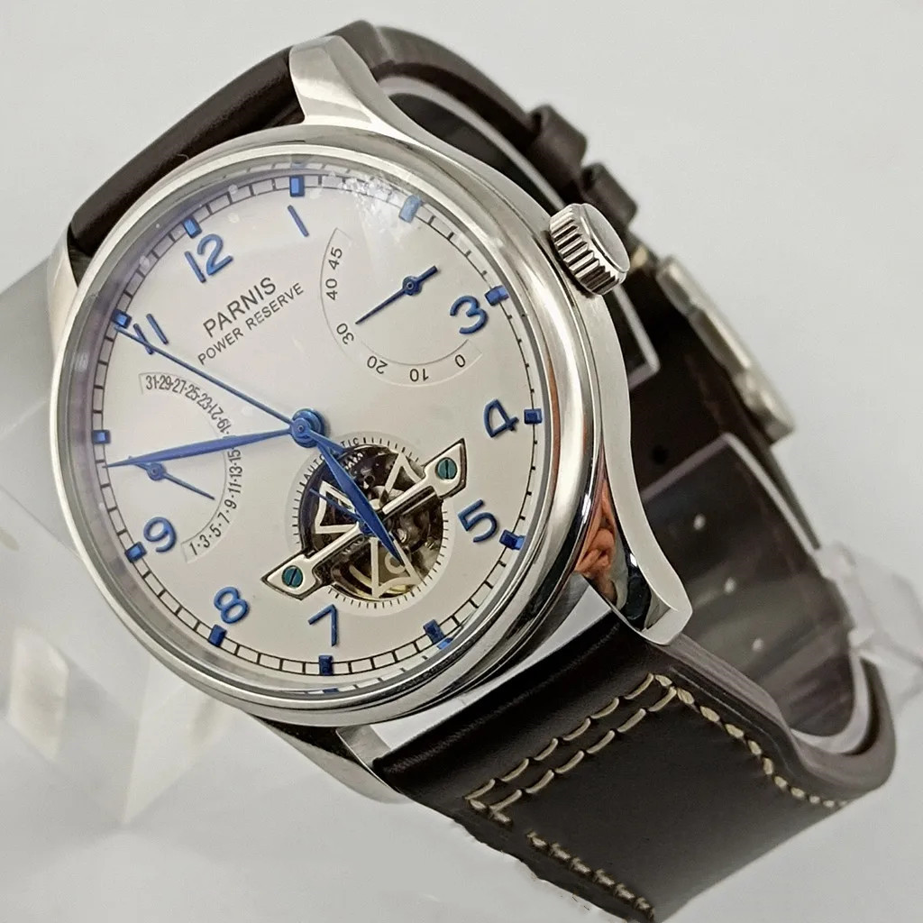 Parnis 43mm Luxury Power Reser - Luxury Watch With Leather Strap recensione e prezzo