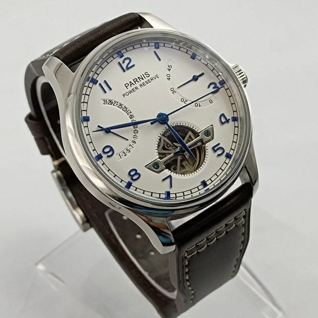 Parnis 43mm Luxury Power Reser - Luxury Watch With Leather Strap recensione e prezzo