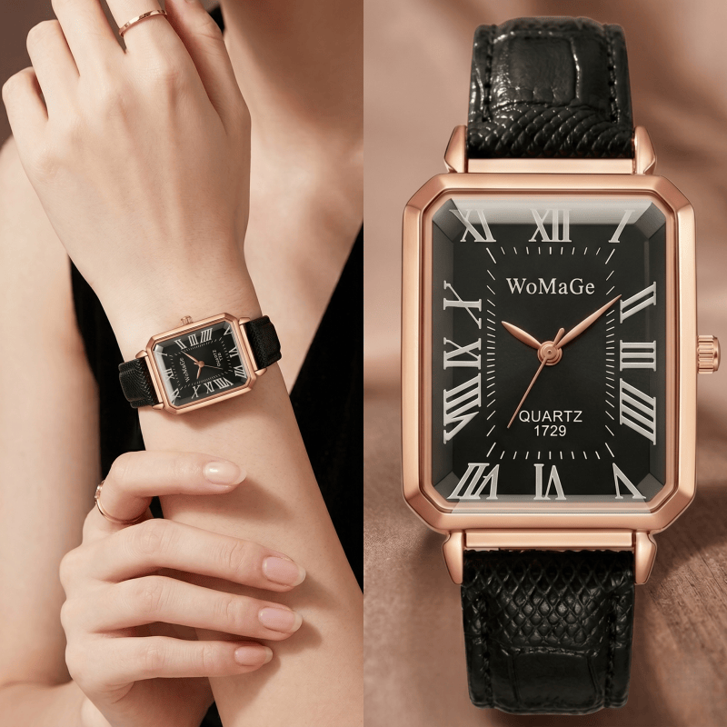 Fashion Rectangle Quartz Watch - Luxury Watch With Leather Strap recensione e prezzo