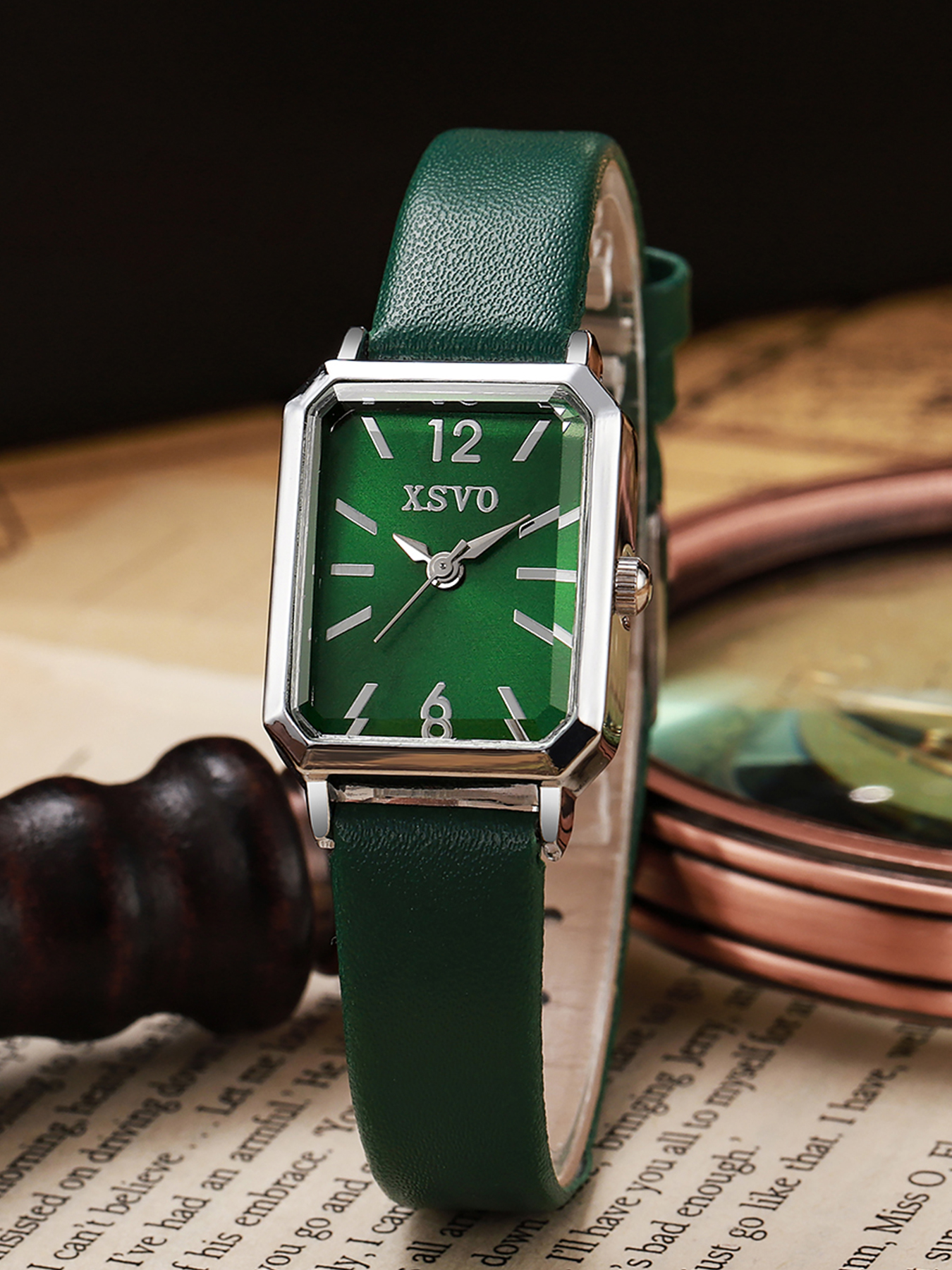 Vintage Silver Square Women's  - Luxury Watch With Leather Strap recensione e prezzo